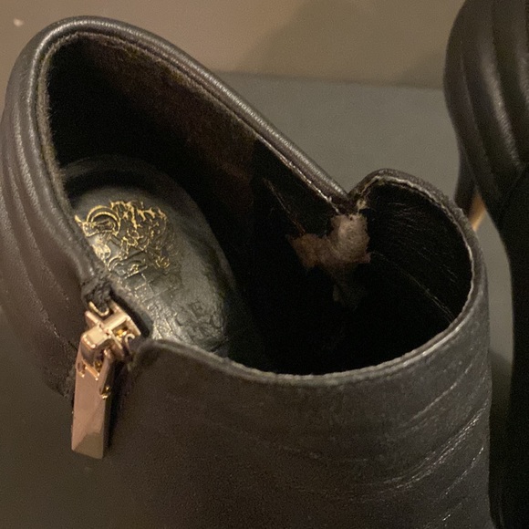 Vince Camuto Leather Moto-Style Ankle Boots with Gold Hardware | Pre-Loved - Picture 8 of 8